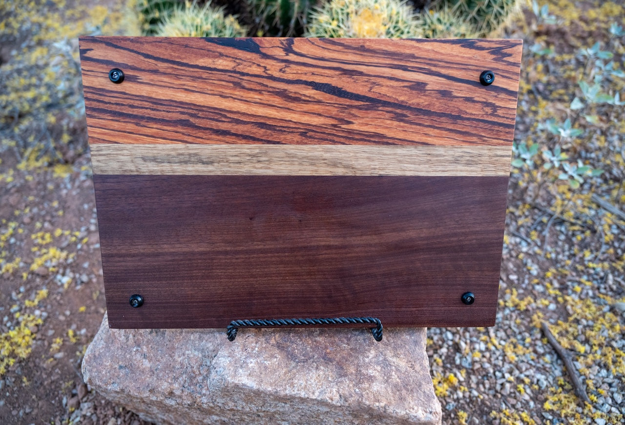 Zebrawood, Black Limba & Walnut Cutting Board